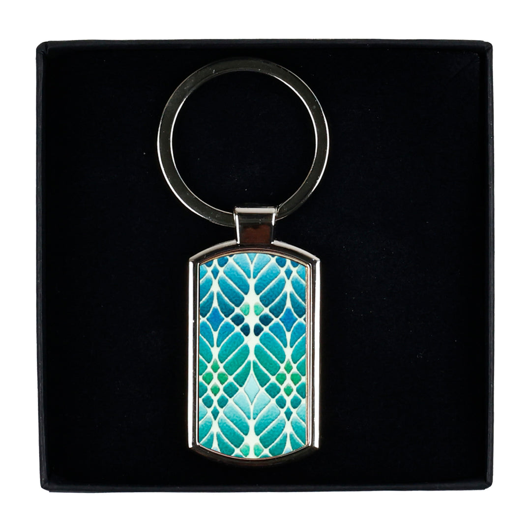 Interwoven Trees - Blue - Millefiori Keyring