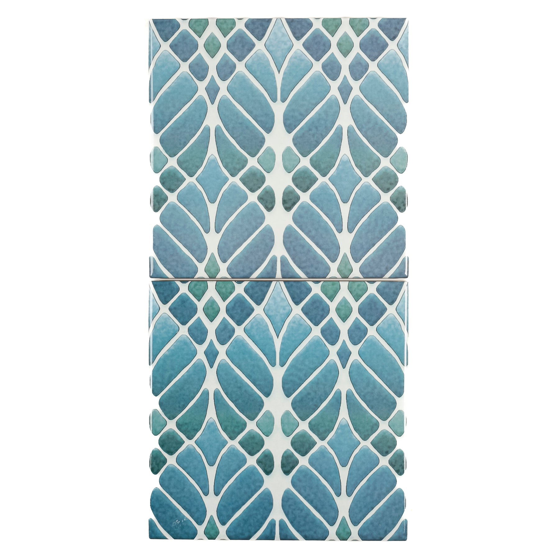 Topic Tree Tile Trees tile Blue Muted - Large Scale - FIRED INK Version – DoodlePippin