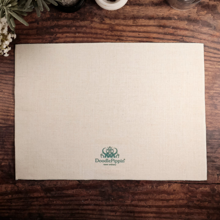 Lovebirds Fabric Placemat - Blue on White