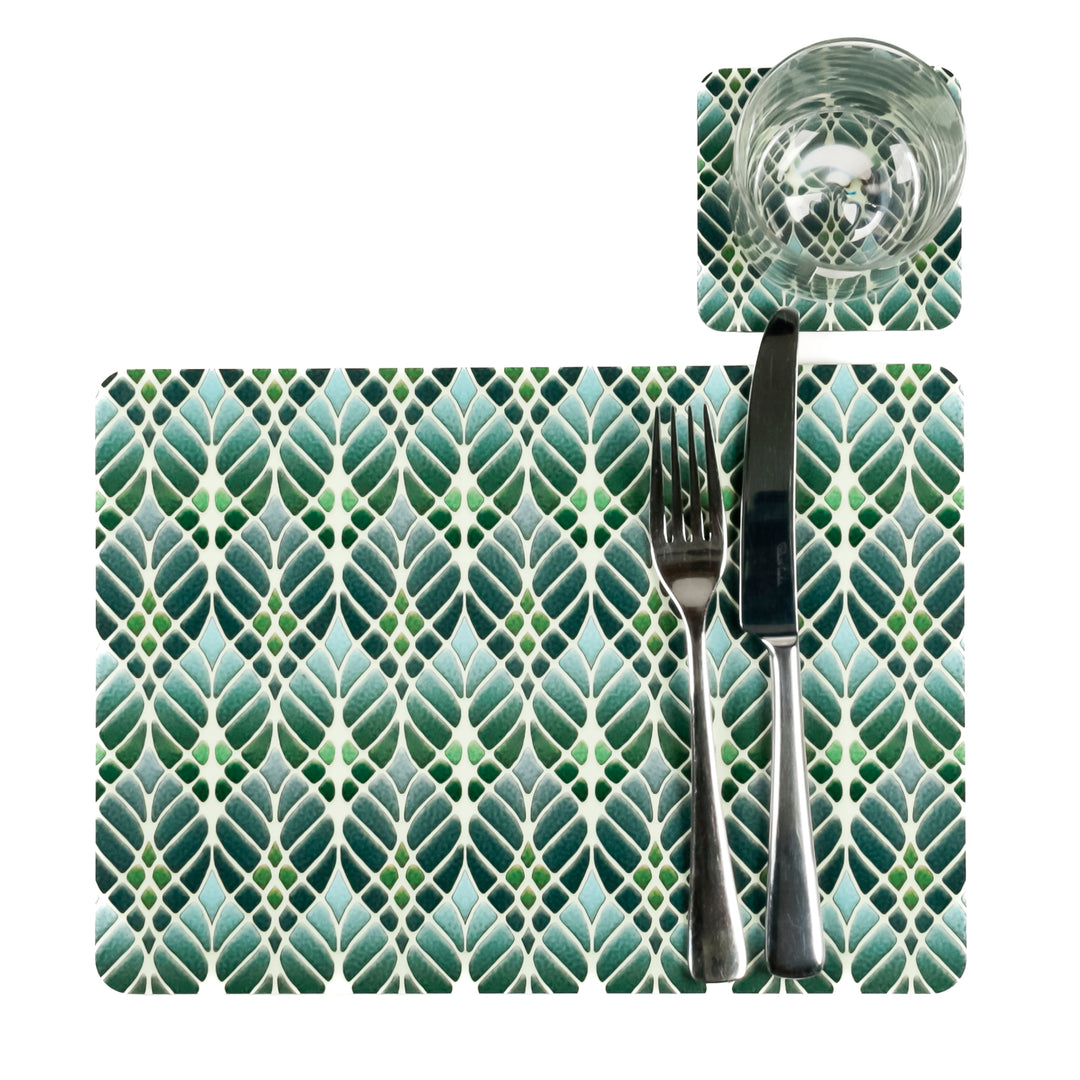 Interwoven Trees Placemat - Muted Greens