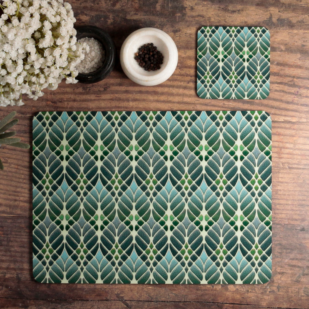 Interwoven Trees Placemat - Muted Greens