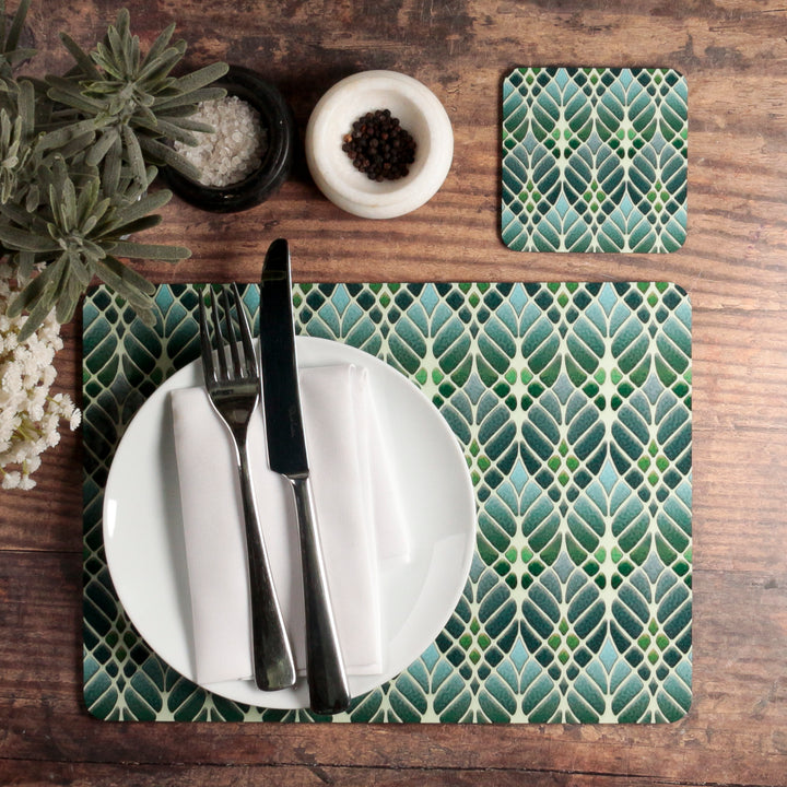 Interwoven Trees Placemat - Muted Greens