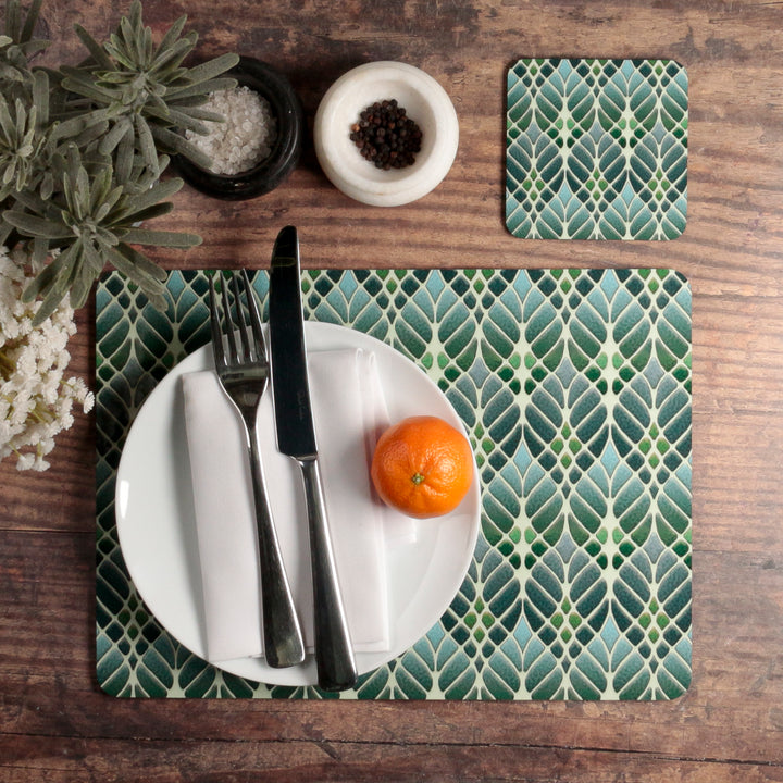 Interwoven Trees Placemat - Muted Greens
