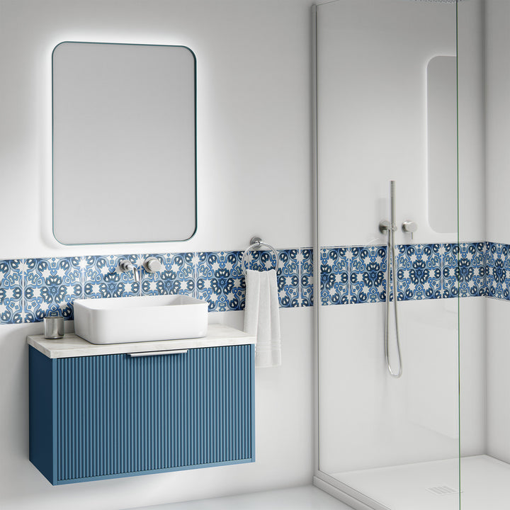 Blue White Iznik tile -  FIRED INK Version