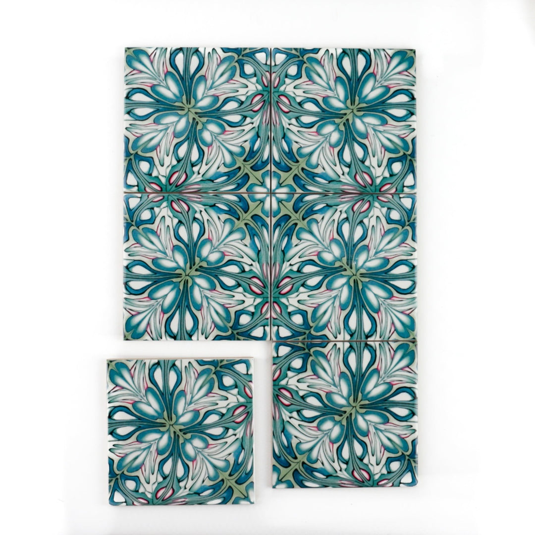 SALE SET - 21 x 10.8cm Flourishing Garden tiles - large scale