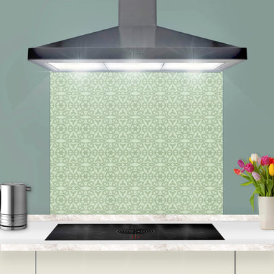 'Stonework' Kitchen Splashback - Sage Green