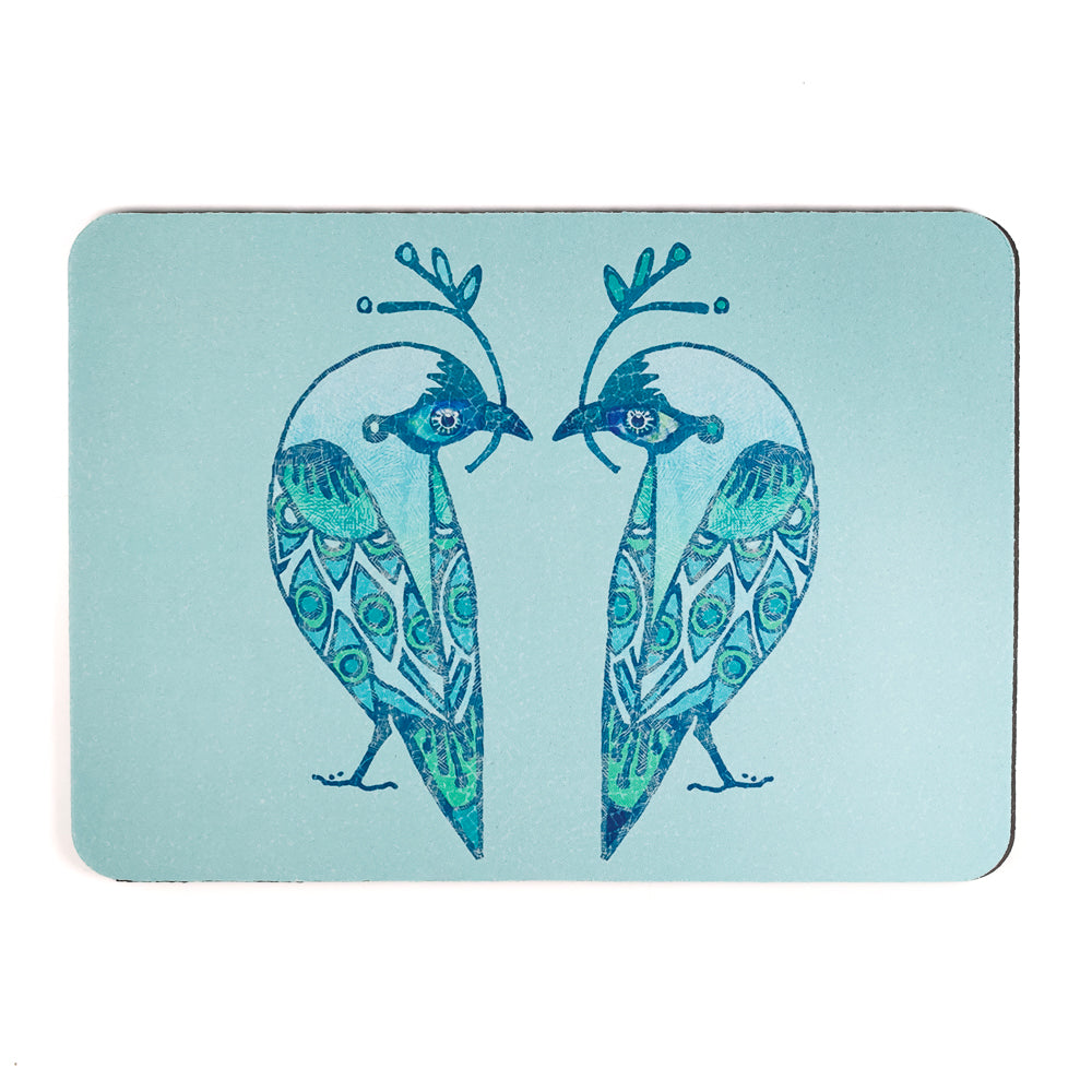 SALE - Lovebirds Mouse Mat - Turquoise (small)