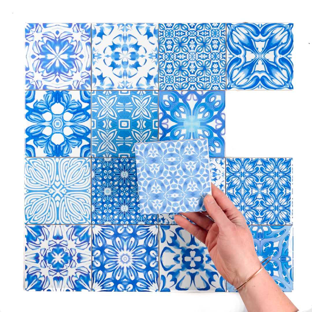 Mix and Match Ceramic tiles - Sky Blue Mix