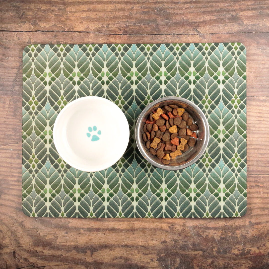 SALE - Green Interwoven Pet Food / Large Mouse Mat