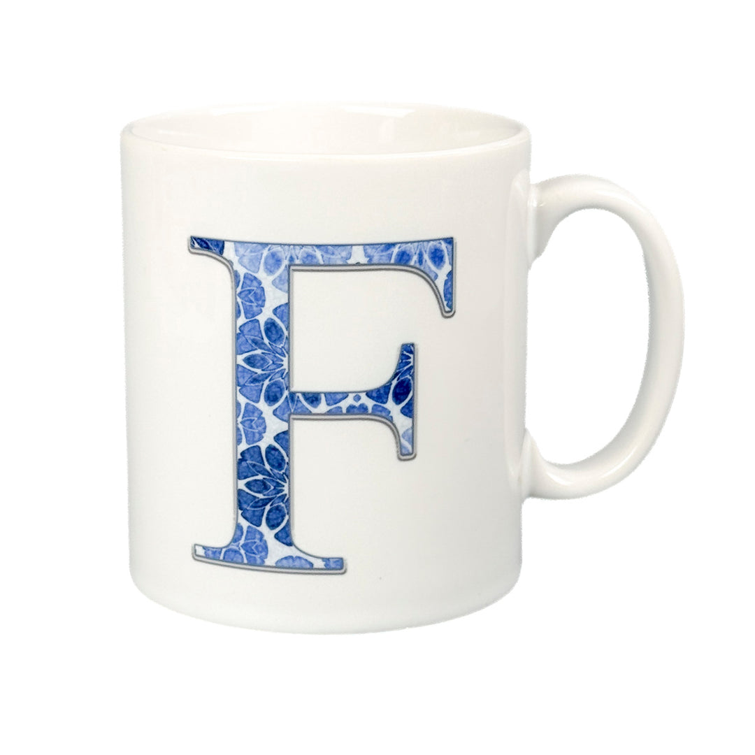 Initials, Letters &amp; Symbols Mug - Watercolour Blue