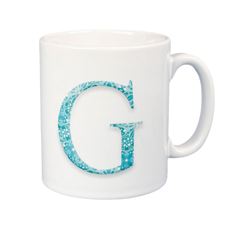 Initials, Letters &amp; Symbols Mug - Suzanne Turquoise