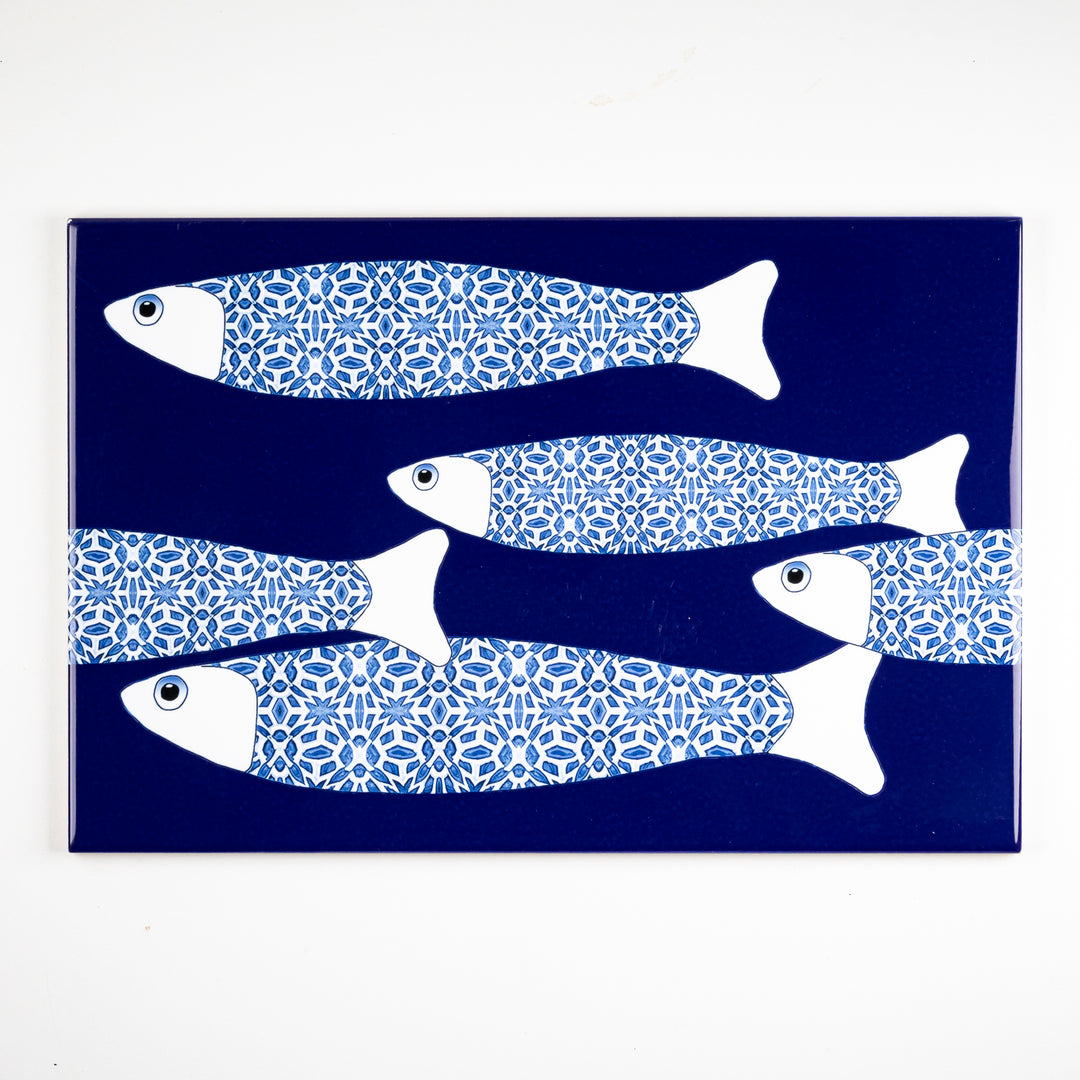 SALE SET - 2no. 30x20cm Ocean Shoal tile - Large Scale - Navy