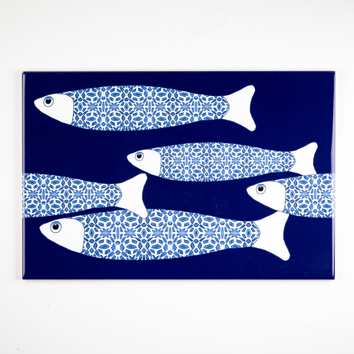 SALE SET - 2no. 30x20cm Ocean Shoal tile - Large Scale - Navy