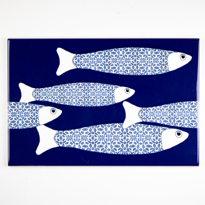 SALE SET - 2no. 30x20cm Ocean Shoal tile - Large Scale - Navy