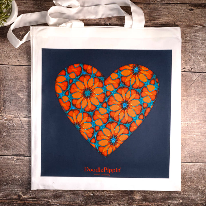 Moroccan Flower Heart Bag - Dark Blue