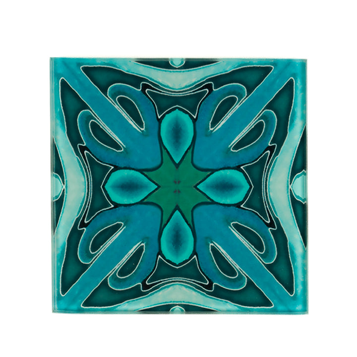 SALE - Pair of Malachite Green Coasters - Large Design