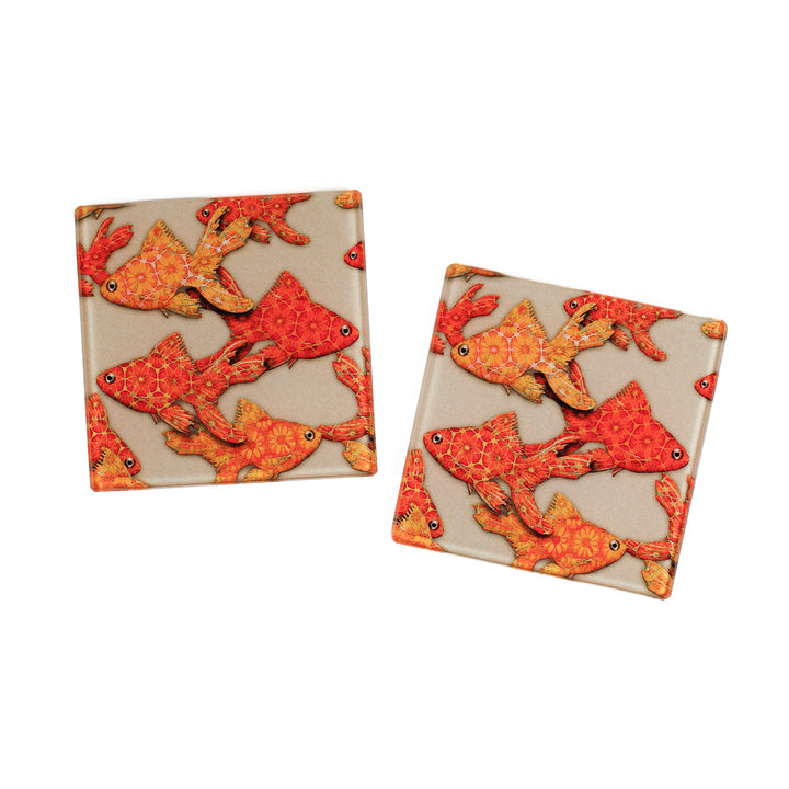SALE - Pair of Goldfish on Stone Coasters