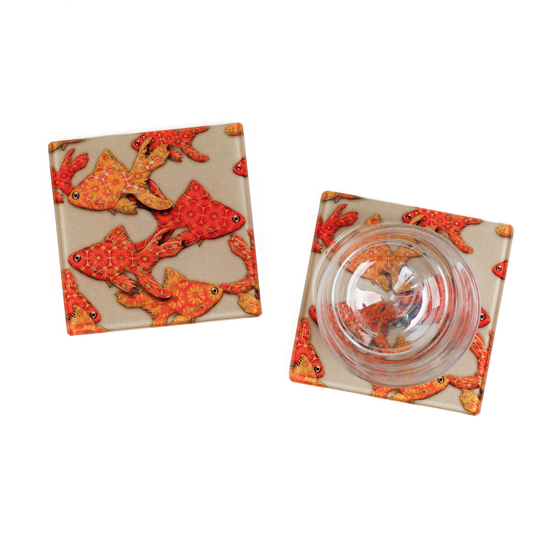SALE - Pair of Goldfish on Stone Coasters