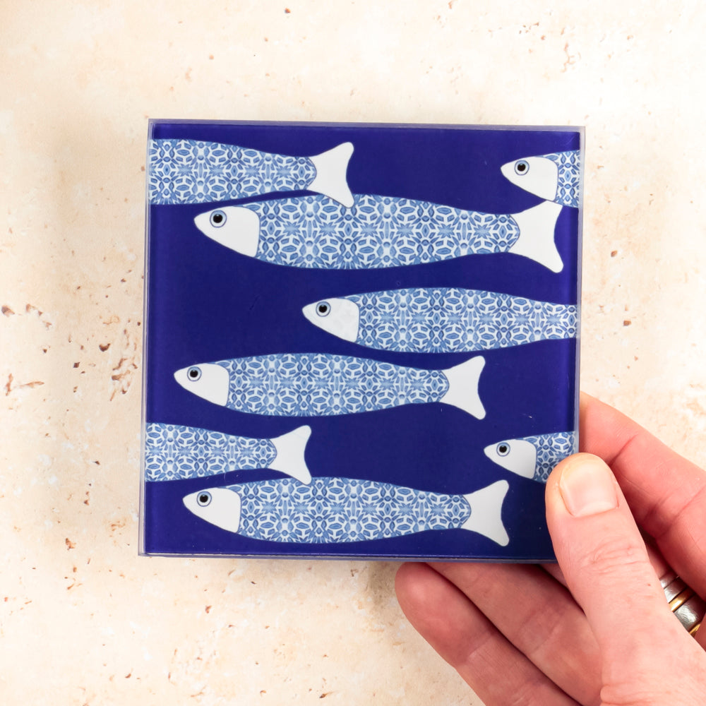 Navy Blue Ocean Shoal Worktop Saver