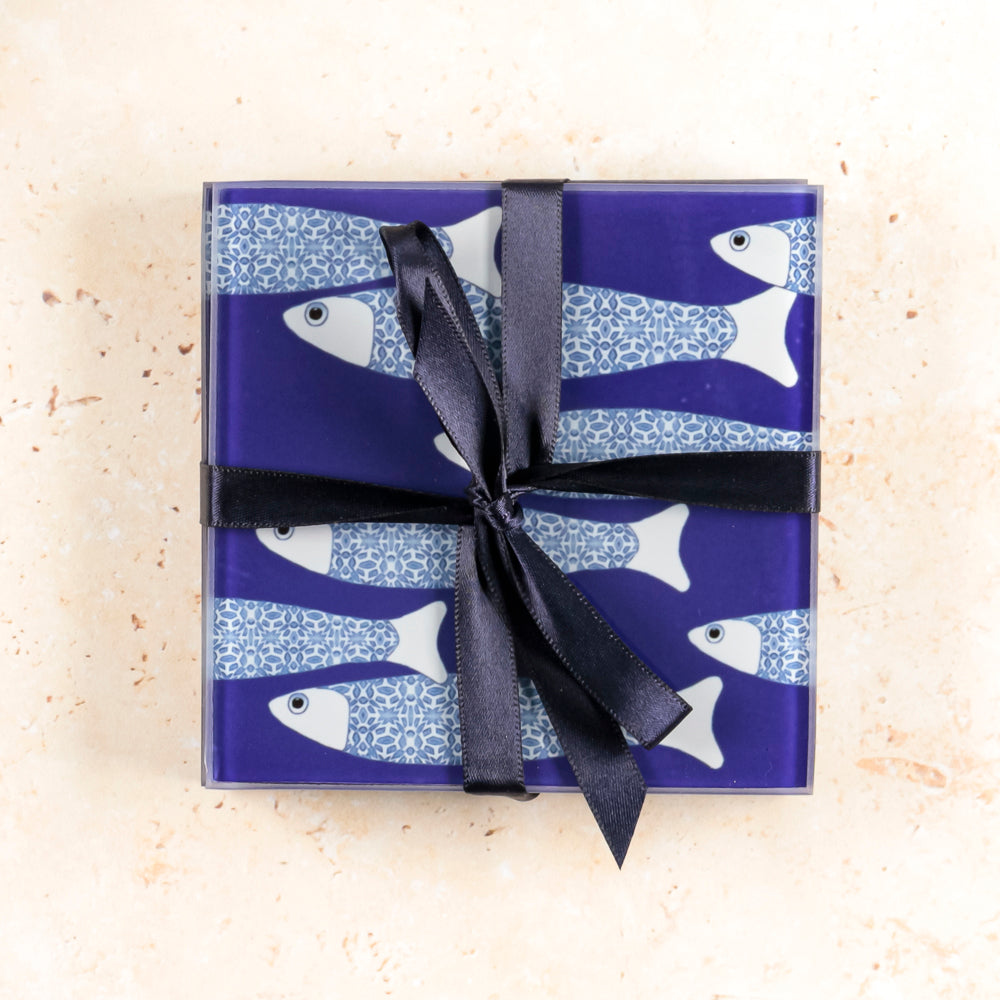 Navy Blue Ocean Shoal Worktop Saver