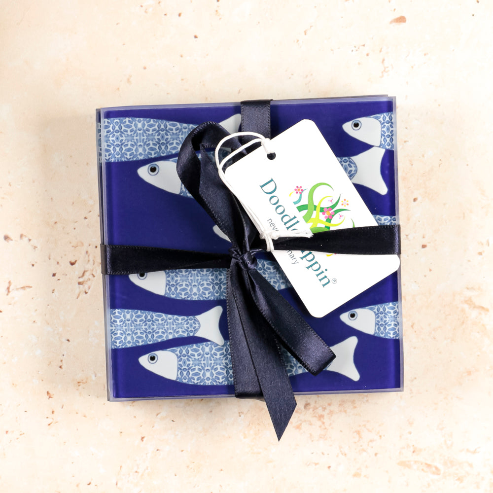 Ocean Shoal Coaster Set - Navy Blue