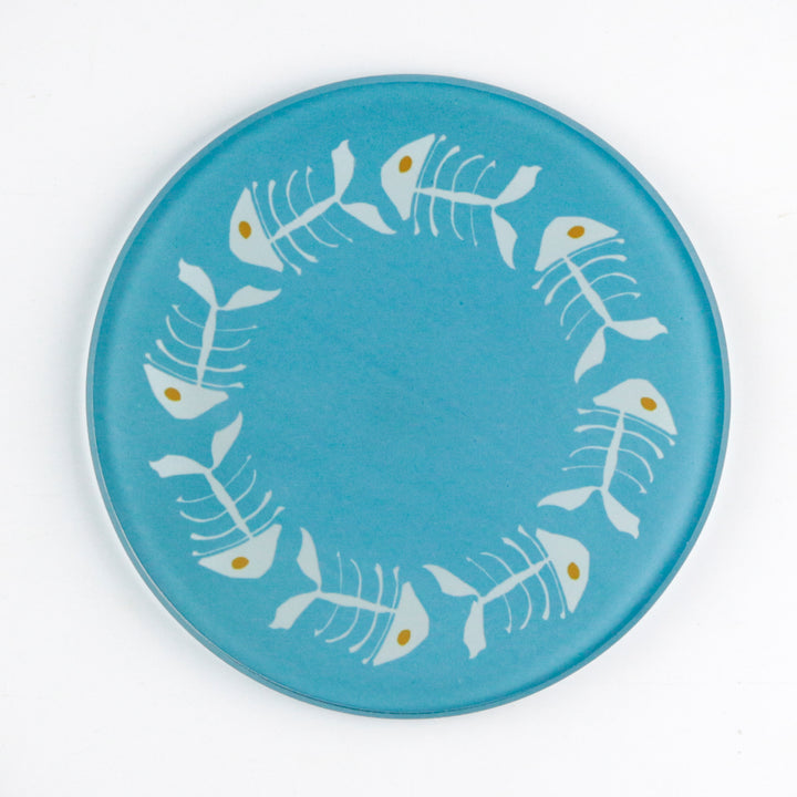 Orangefarbenes „Bonefish“-Untersetzer-Set