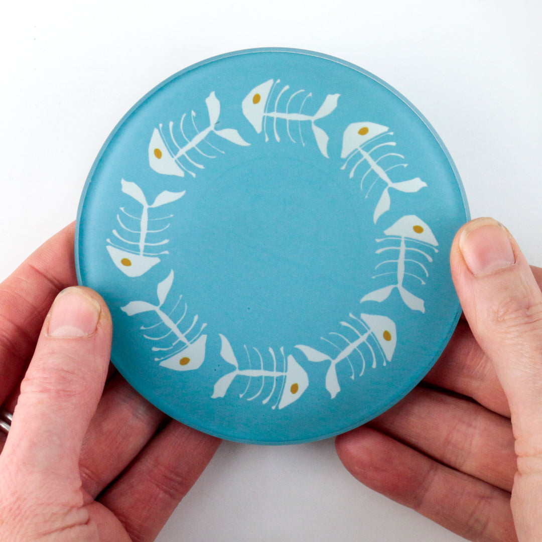 Orangefarbenes „Bonefish“-Untersetzer-Set