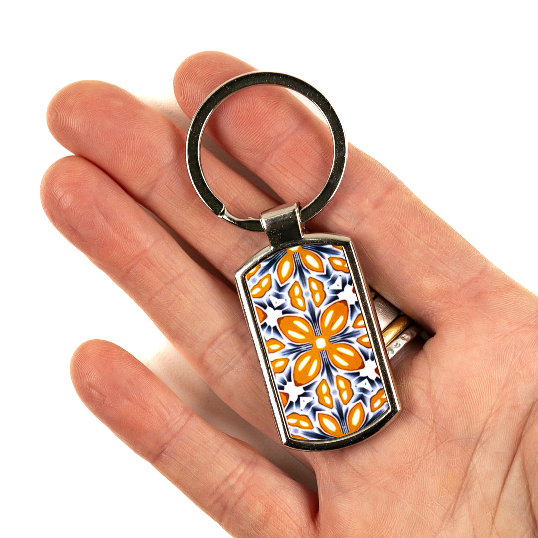 Orange Fox Flower Keyring