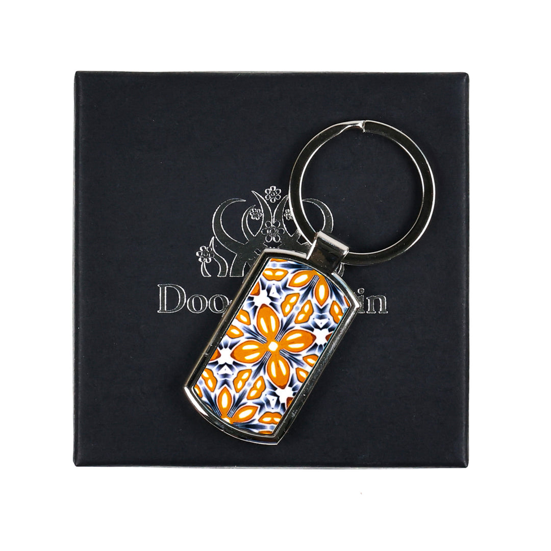 Orange Fox Flower Keyring