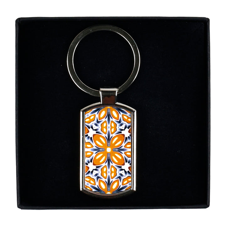 Orange Fox Flower Keyring