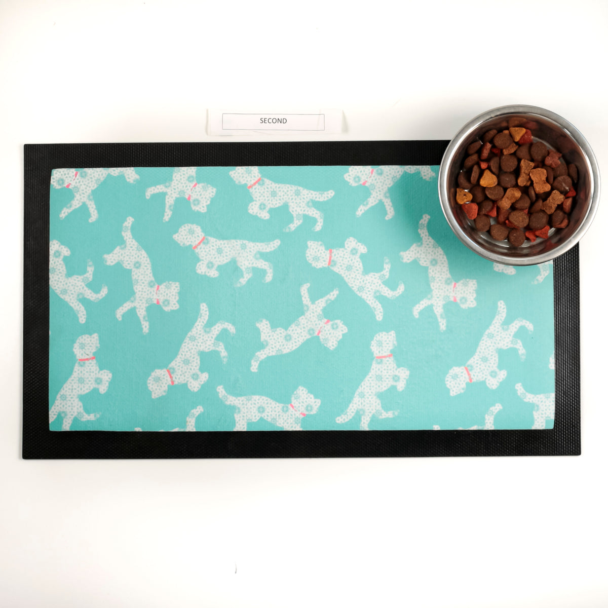 SALE 'Bounding Cockapoo' Pet Food Mat - Blue and White – DoodlePippin