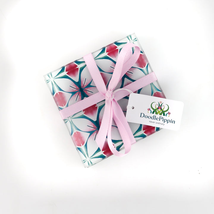 Arbeitsschutzauflage mit Jasminblütenmuster (Rosa)