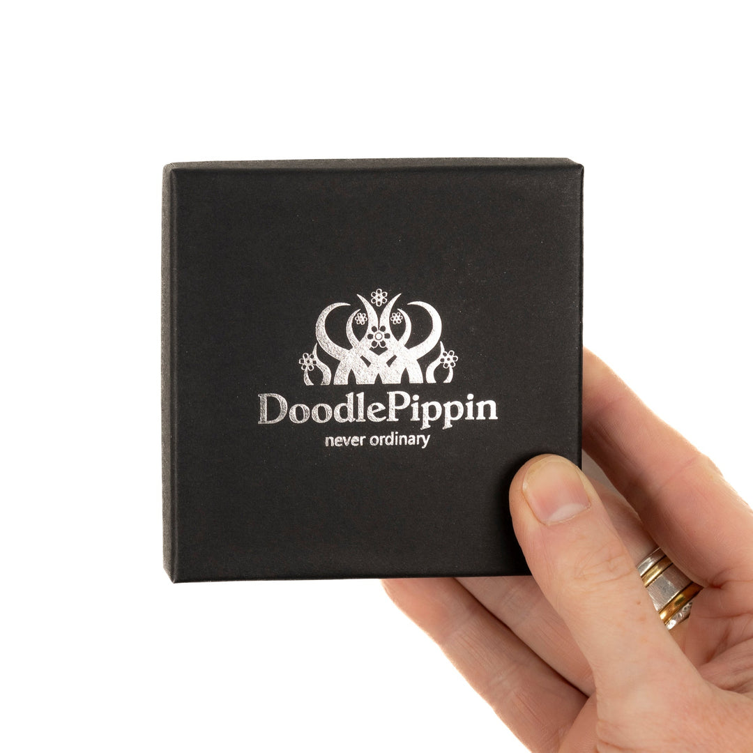 Paw Print on Blue Floral design keyring