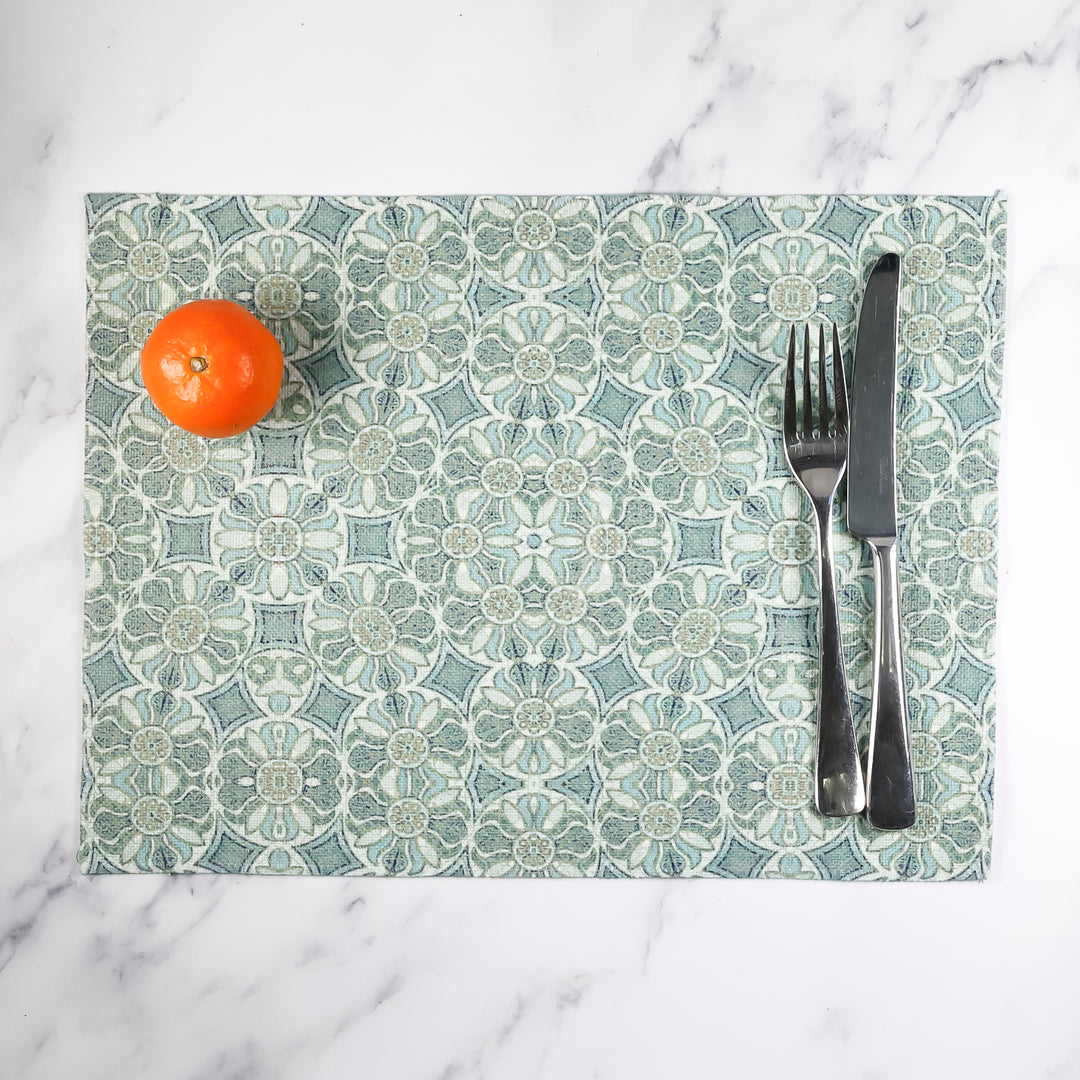 Sea-green - Pomegranate Design Fabric Placemat