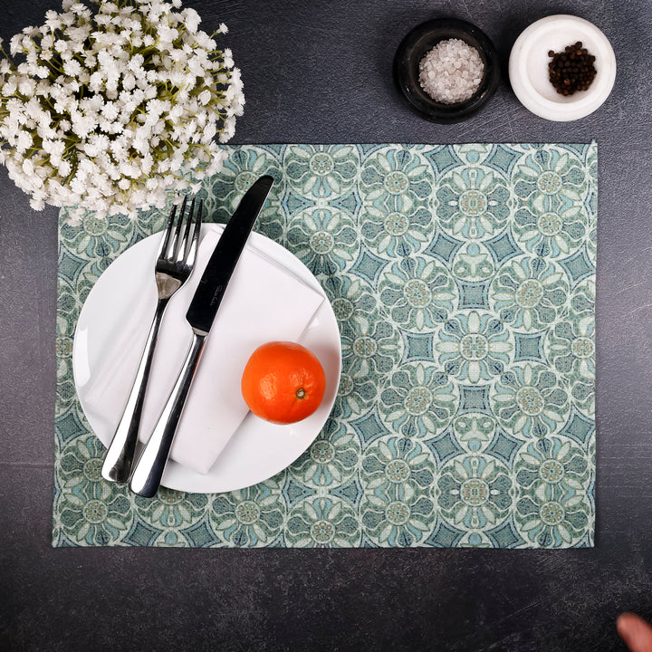 Sea-green - Pomegranate Design Fabric Placemat