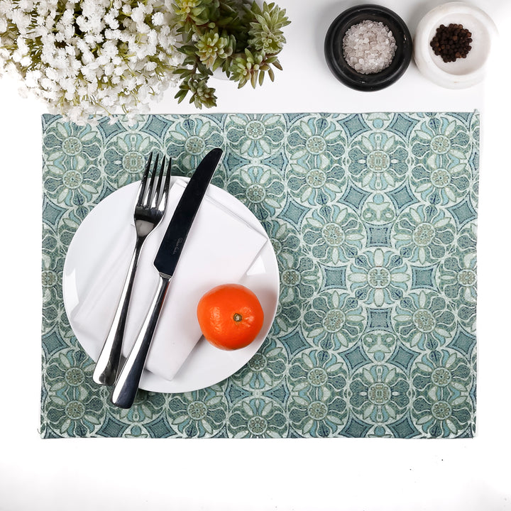 Sea-green - Pomegranate Design Fabric Placemat