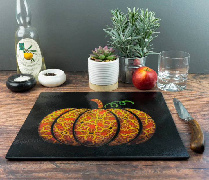 Red Gold Autumn Pumpkin Chopping Board