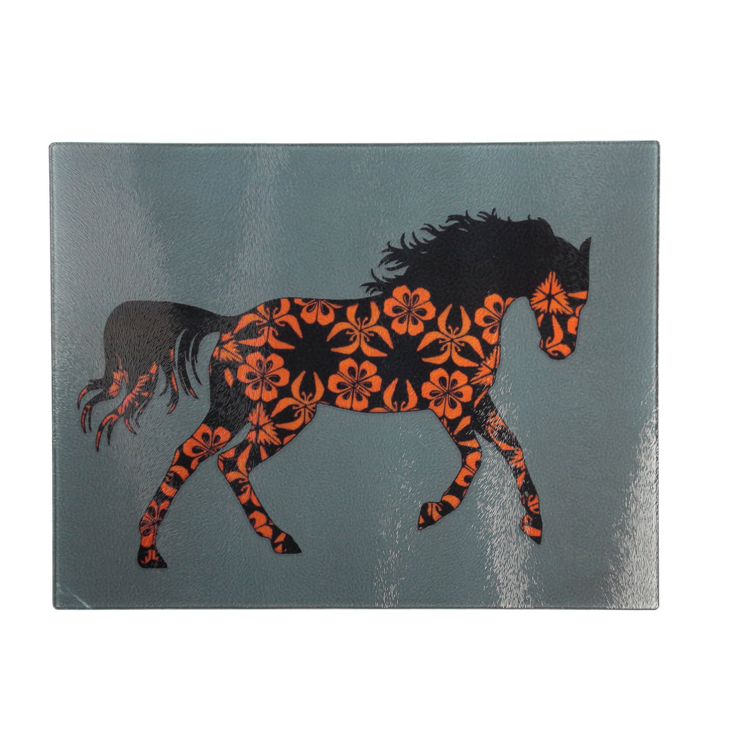 Running Horse Worktop Saver - Flame &amp; Grey