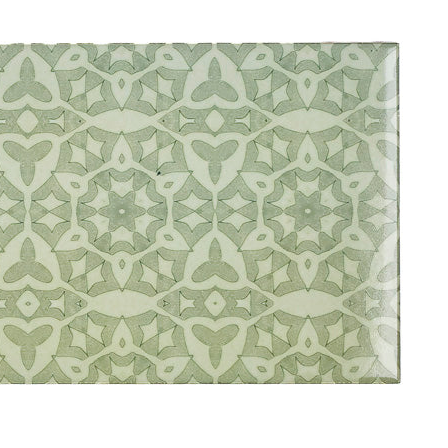 SALE - Fired Ink 45x15cm Prototype Tile  - Green Stonework