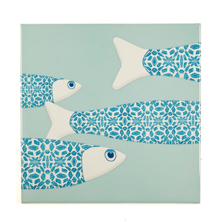 SALE SECONDS - SET of 3 x 20cm Large Scale Ocean Shoal on Mint Green