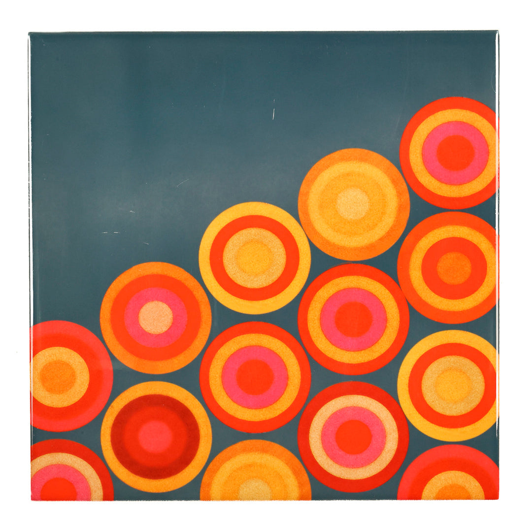 SALE SECONDS - Pair of 20cm Volcanic Circles - Mixed design tiles