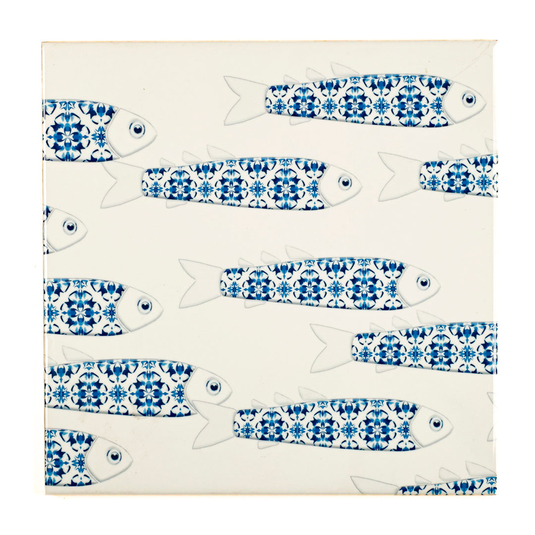 SALE SECOND SET - 6 x 20cm - Mixed Fish Design Tiles