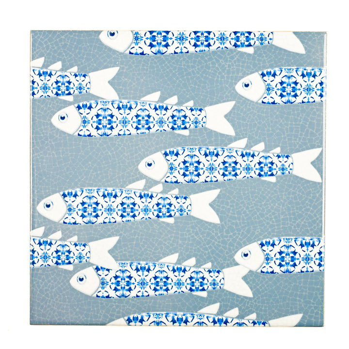 SALE SECOND SET - 6 x 20cm - Mixed Fish Design Tiles