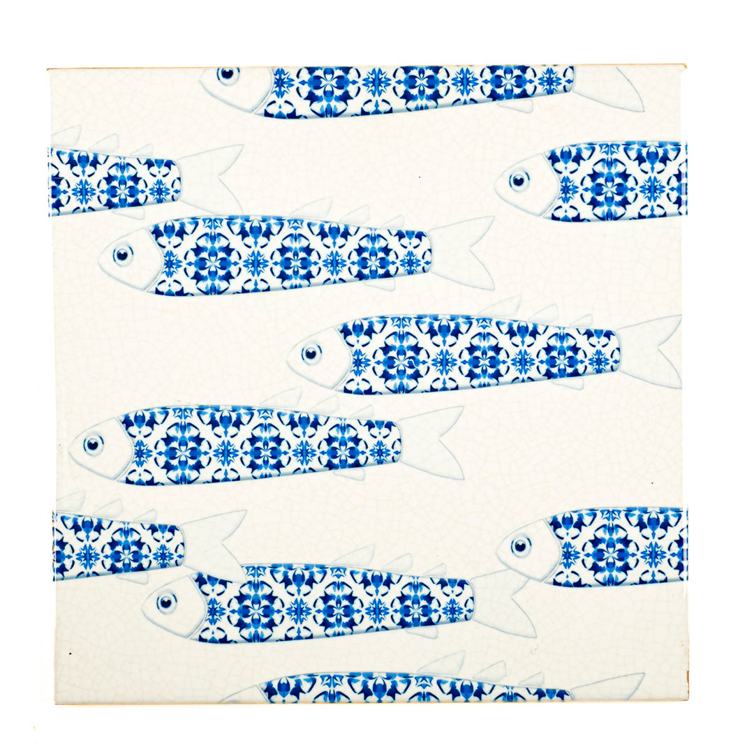 SALE SECOND SET - 6 x 20cm - Mixed Fish Design Tiles
