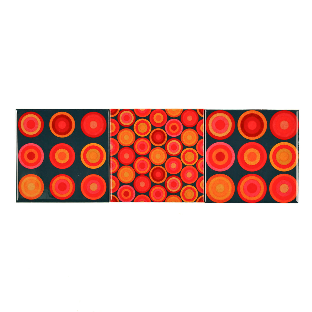 SALE SET of 3 x 10.8cm Volcanic Circle design (mixed set)