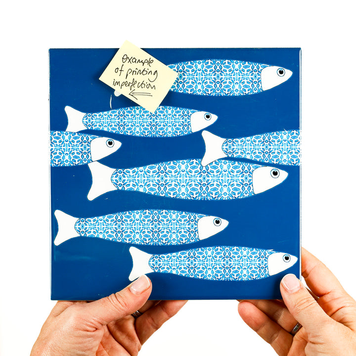 SALE SECOND SET - 6 x 20cm - Mixed Fish Design Tiles