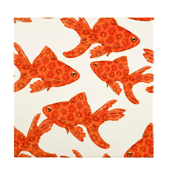 Carreau Poisson Rouge Échelle Standard - Fond Blanc