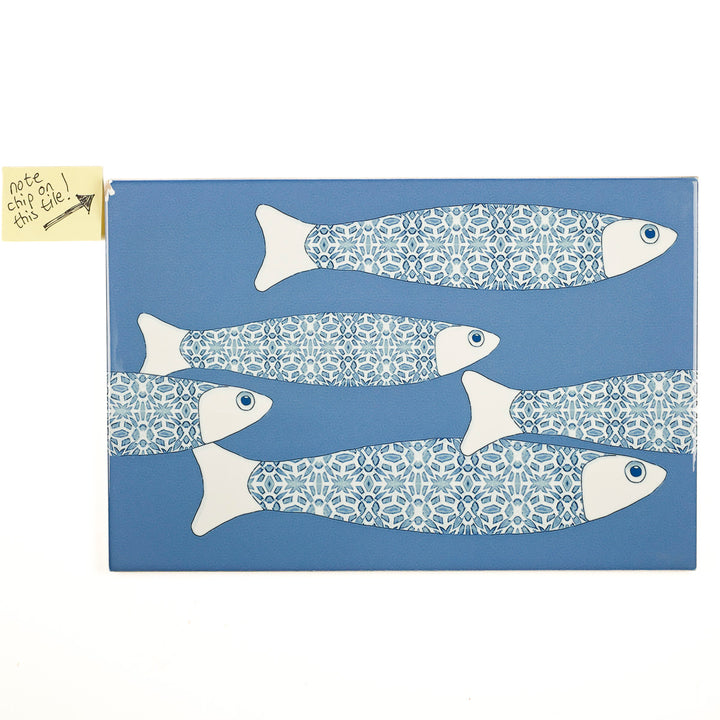 SALE SECONDS - 5x Marineblau Ocean Shoal - Randversion - Große rechteckige Fliesen - 30x20cm