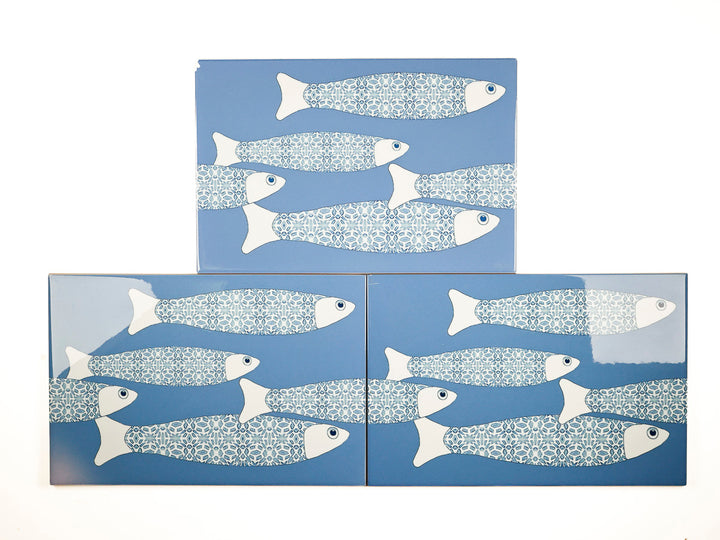 SALE SECONDS - 5x Marineblau Ocean Shoal - Randversion - Große rechteckige Fliesen - 30x20cm
