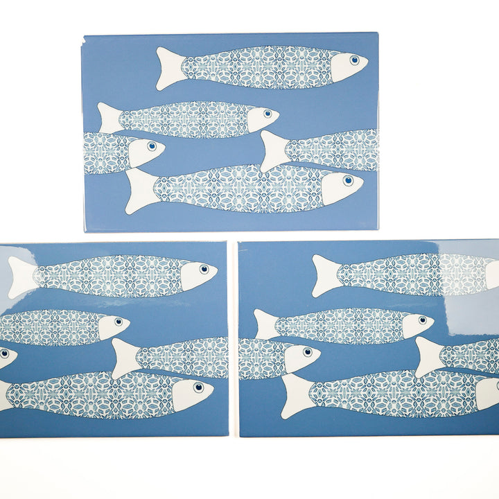 SALE SECONDS - 5x Marineblau Ocean Shoal - Randversion - Große rechteckige Fliesen - 30x20cm